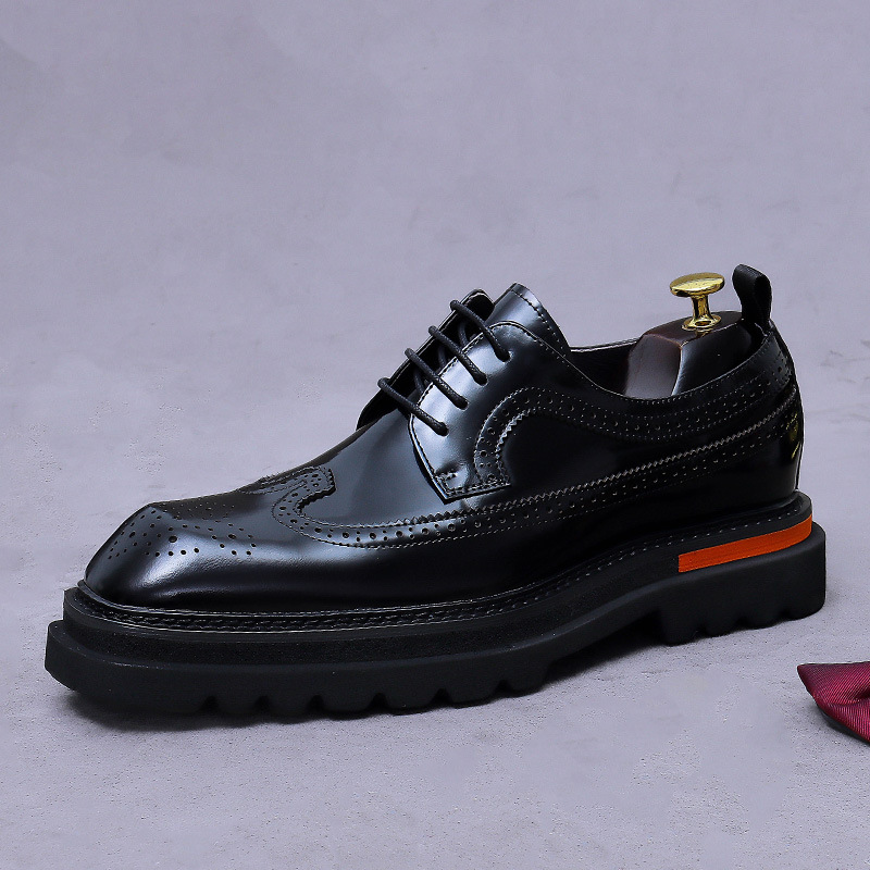 Men'S Luxury Formal Wear - Men's Brogue Platform Oxford Shoes Genuine