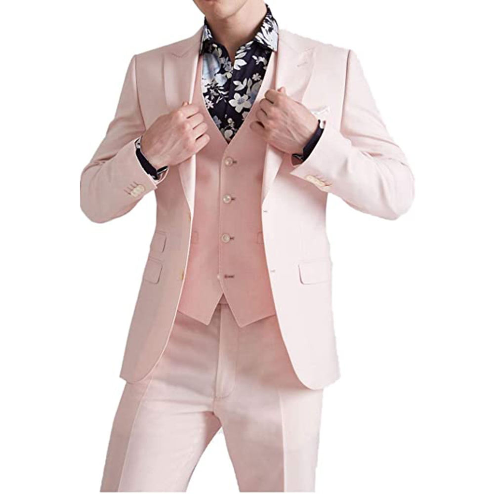 Summer Pink Suits Groom Wear S - Men Formal Wear Pink review and price