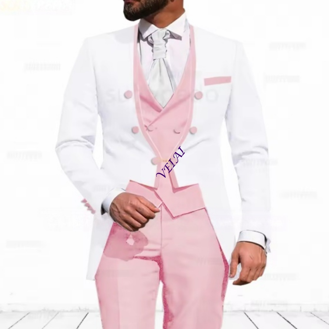 Customized Sky Blue 3-Piece Su - Men Formal Wear With Blazer review and price