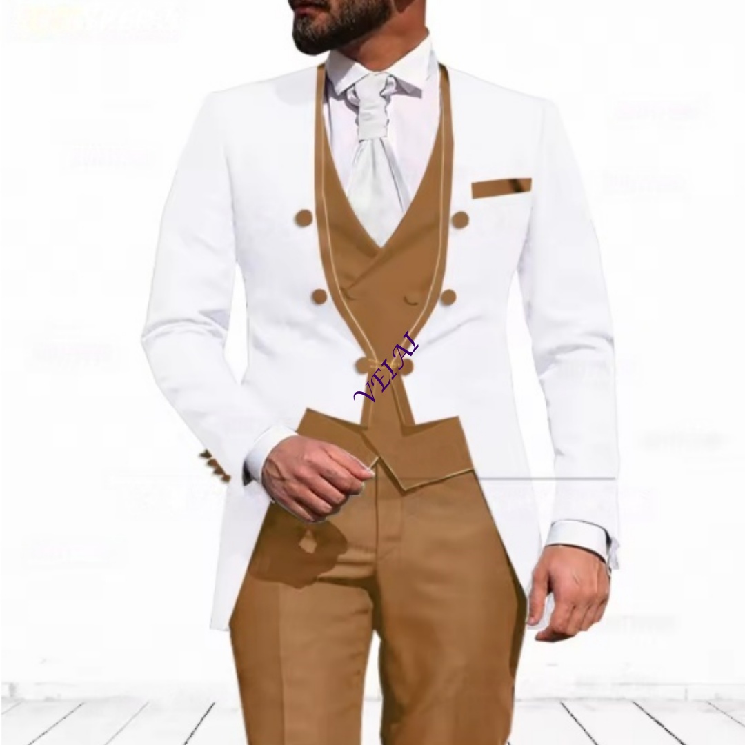 Customized Sky Blue 3-Piece Su - Men Formal Wear With Blazer review and price