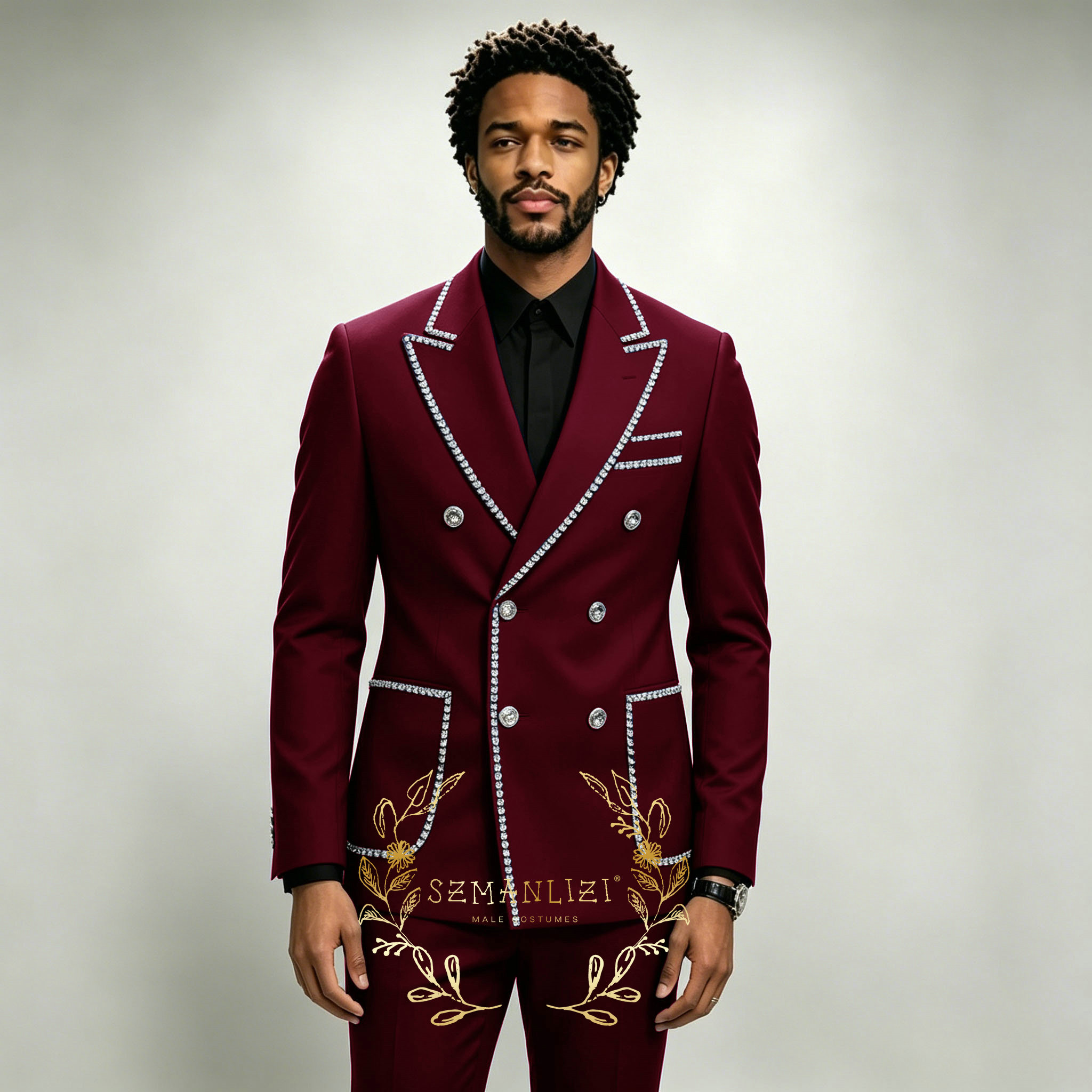 Luxury Men's Suits 2 Pieces Ro - Men'S Luxury Formal Wear review and price