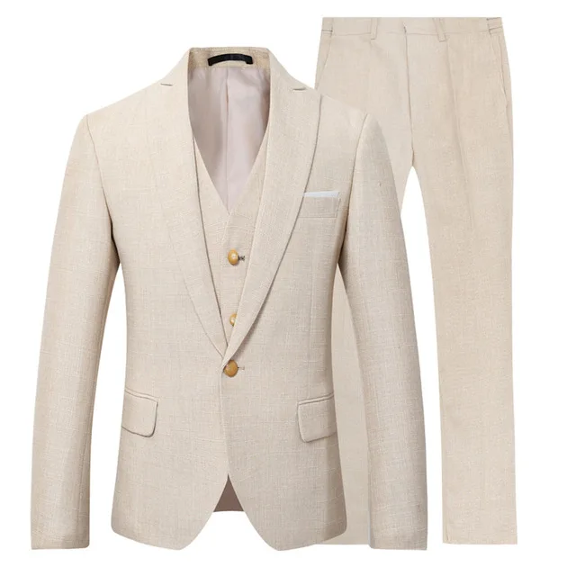 Beige Ivory Men Suit Casual Li - Men Linen Formal Wear review and price