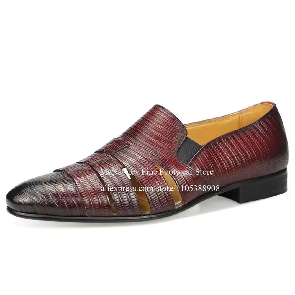 Breathable Cutout Burgundy Bla - Men'S Formal Wear For A Wedding review and price