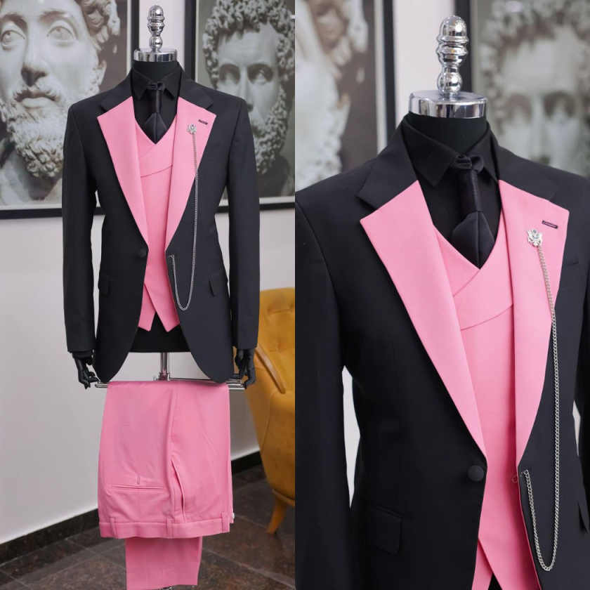 Luxury Black Pink Men Tuxedo S - Men Formal Wear Pink review and price