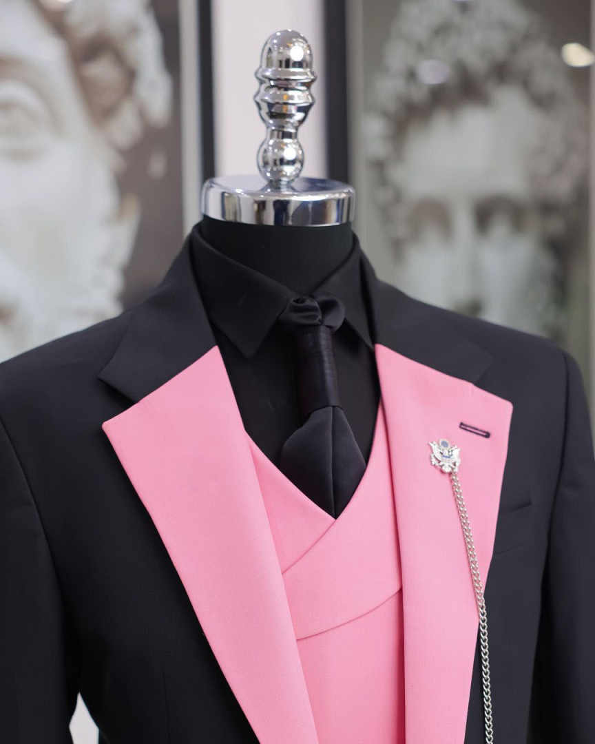 Luxury Black Pink Men Tuxedo S - Men Formal Wear Pink review and price