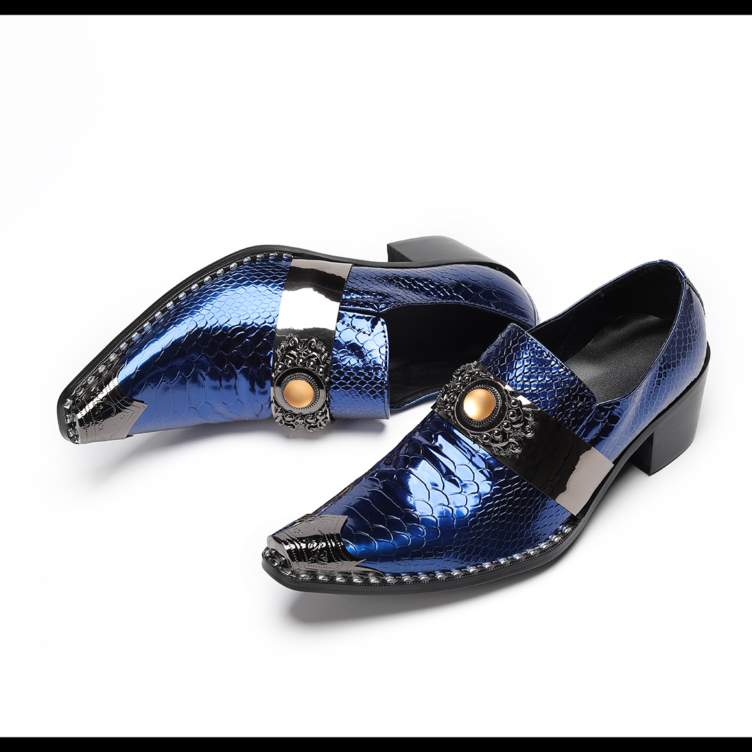 Luxury Blue Metal Charm Pointe - Men'S Luxury Formal Wear review and price